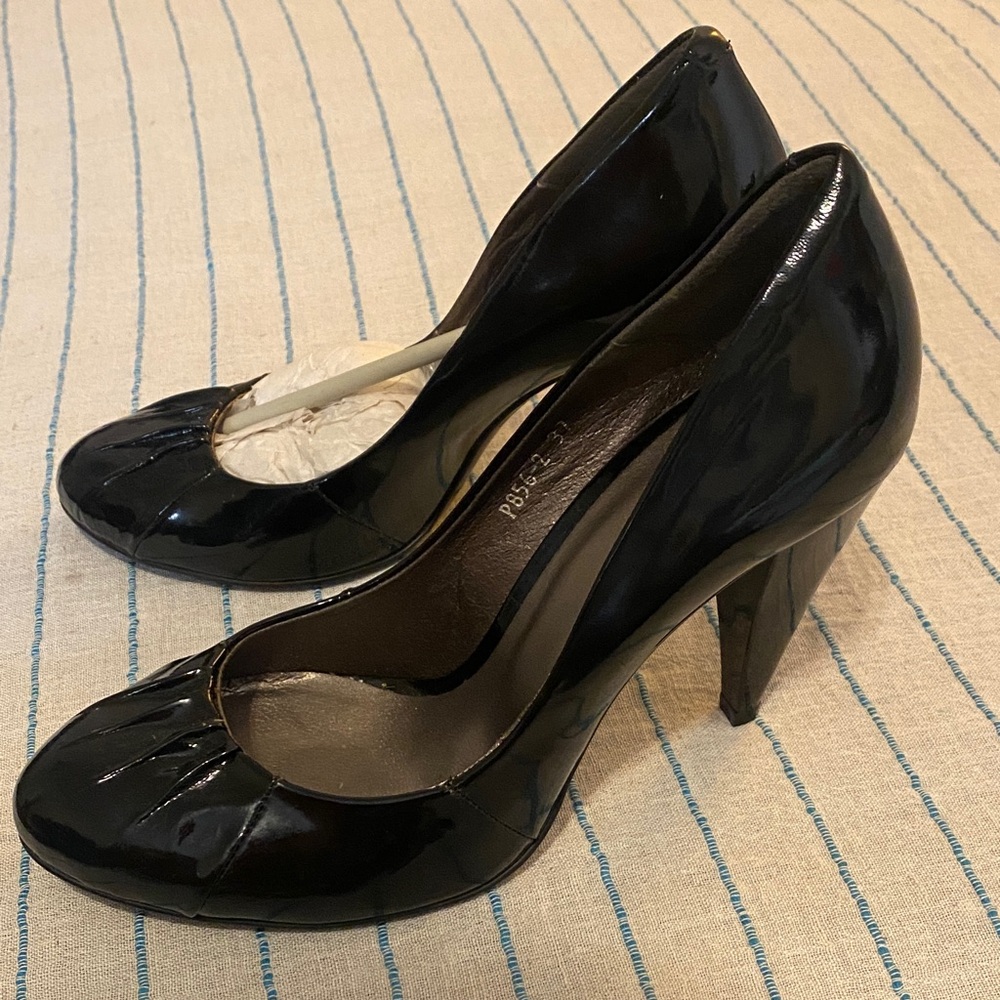 Elegant Black Patent Leather Heels